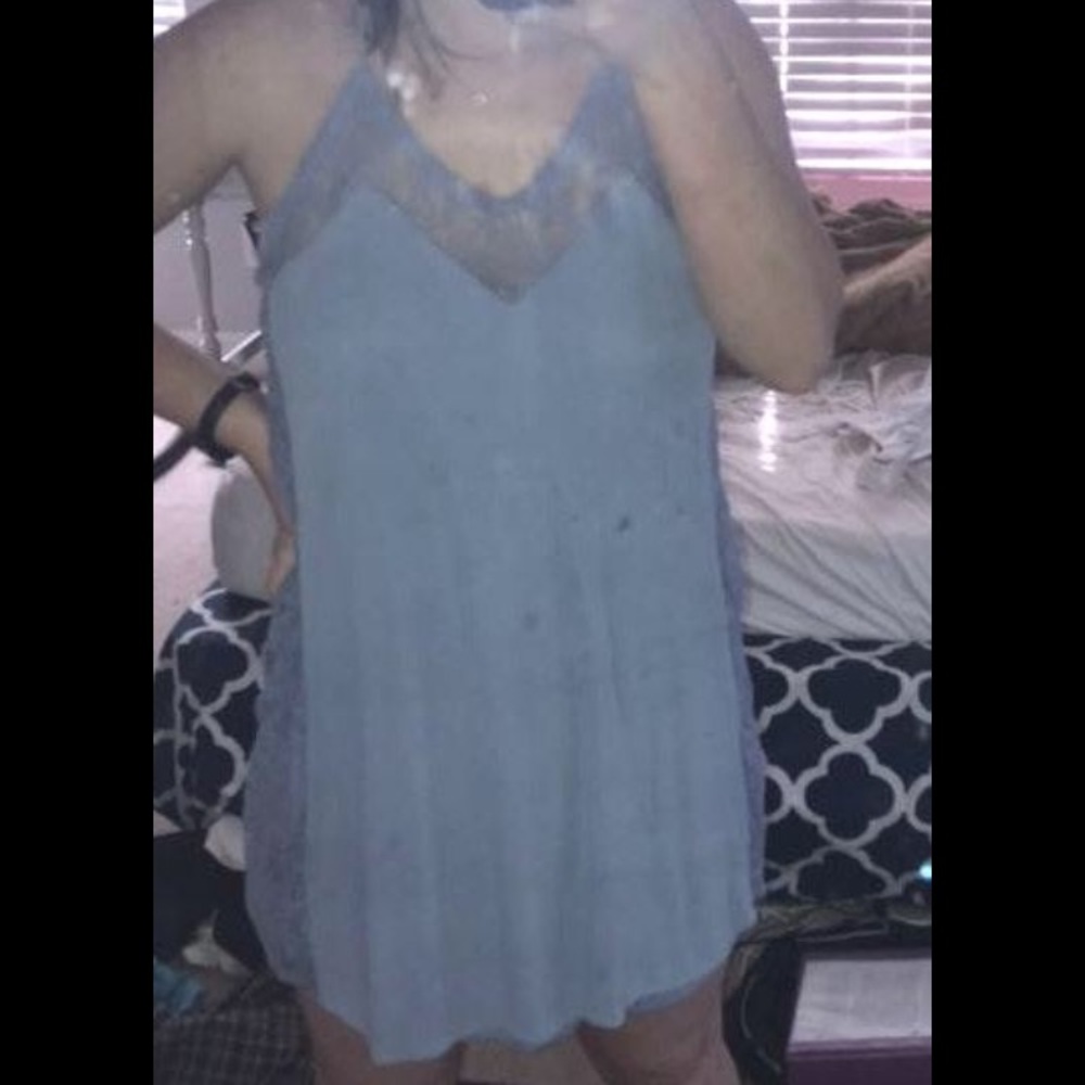 blue lace dress